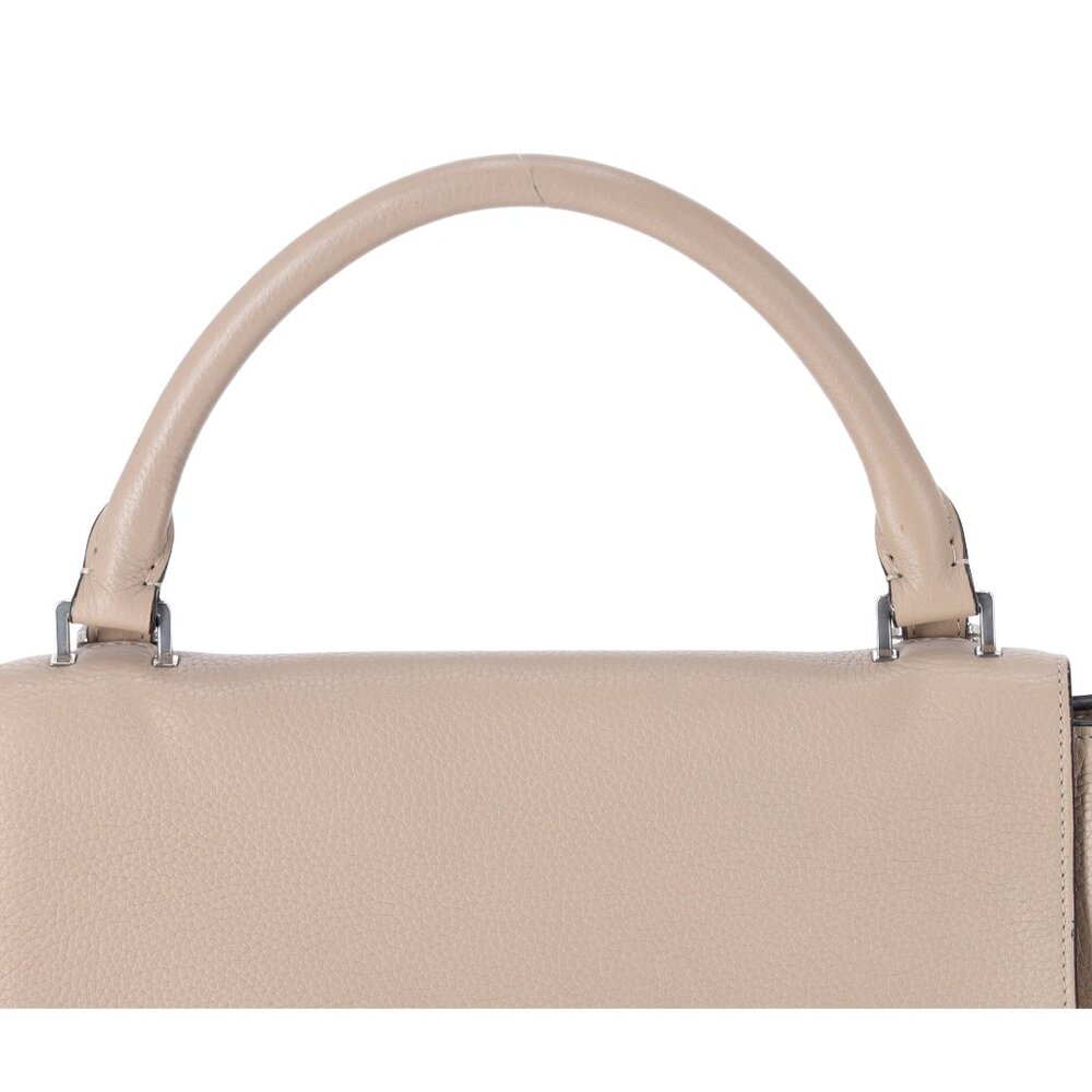 Celine Trapeze Convertible Satchel Crossbody Suede Leather Beige Silver Italy - Picture 3 of 13